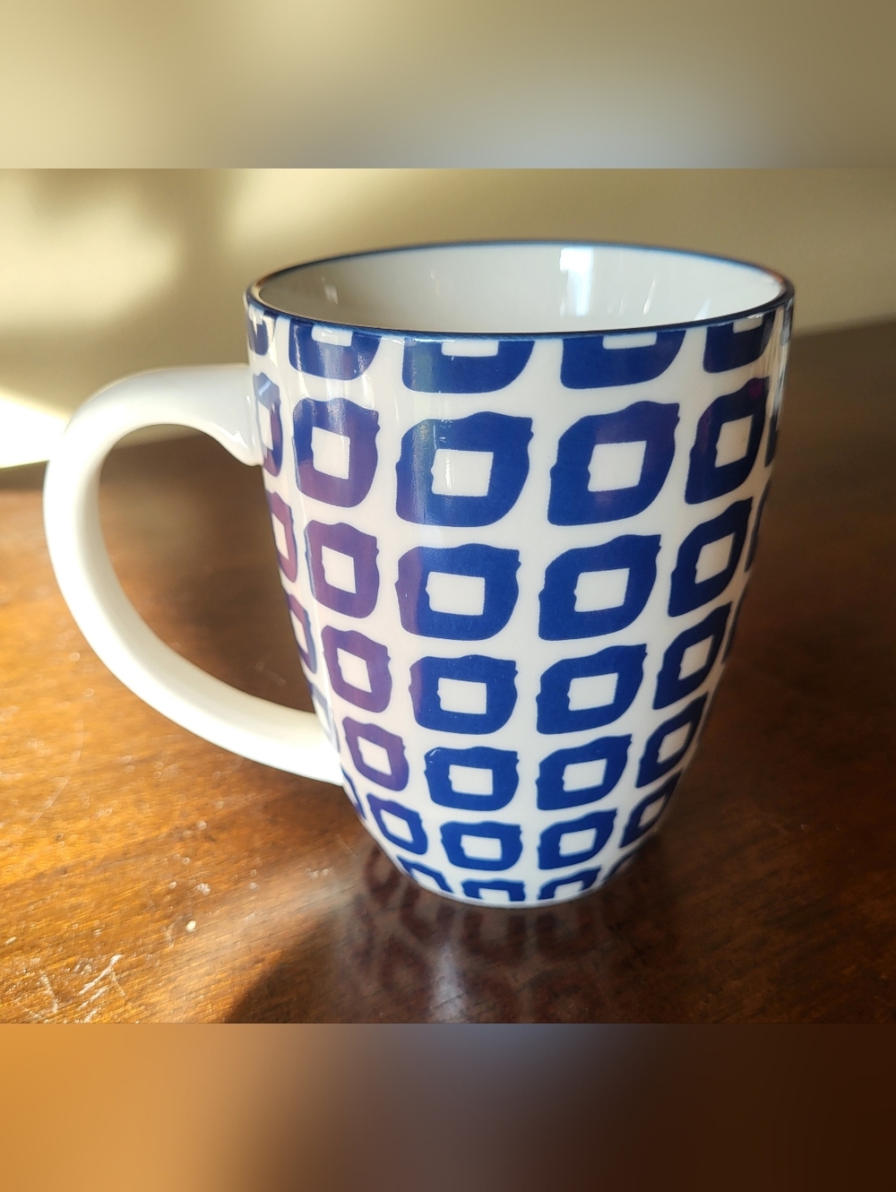 McLeland Design Stella Mug Blue White Coffee Tea Porcelain 10oz Modern Geometric